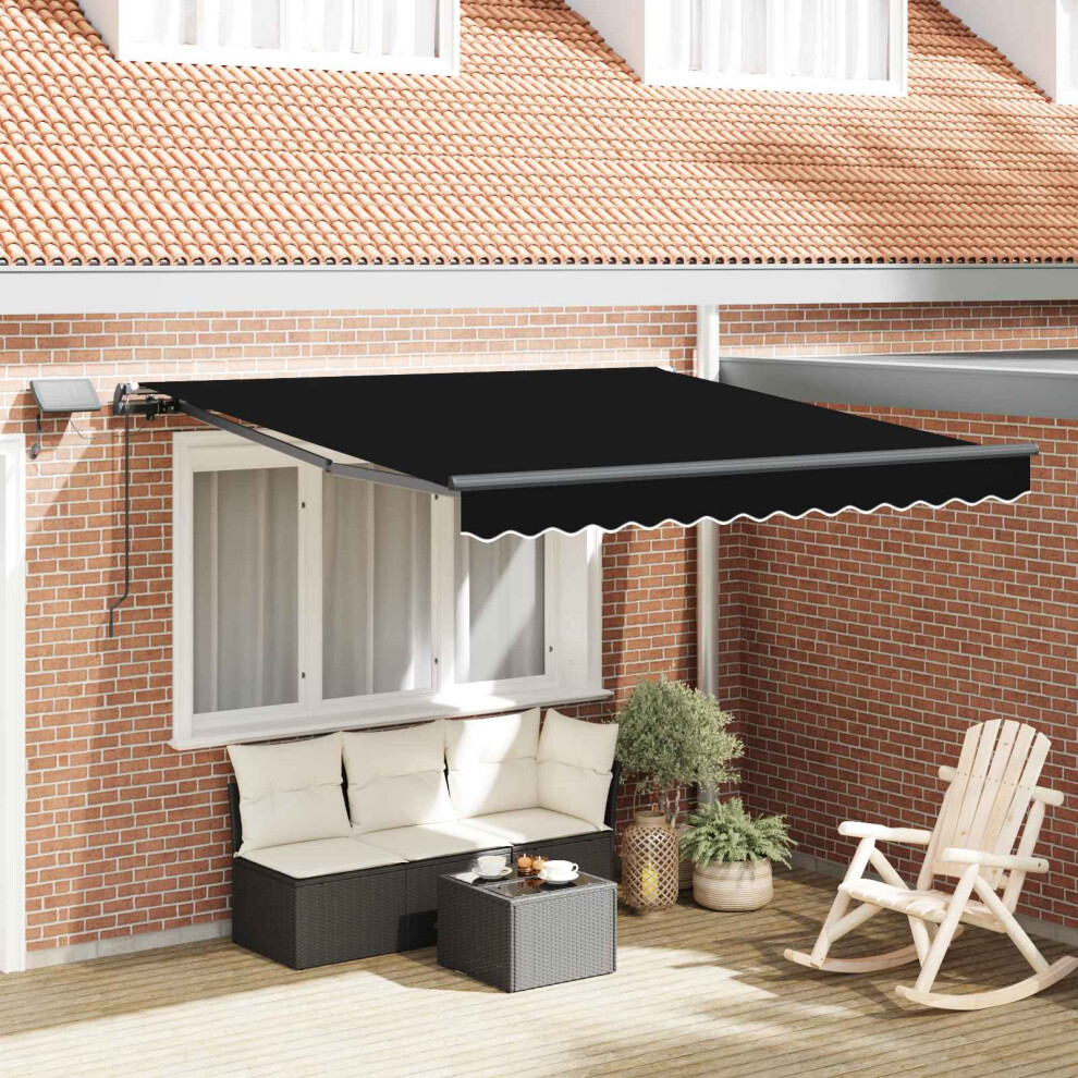 Vidaxl Retractable Awning Manual 350 X 250 Cm Fabric Black