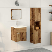 vidaXL Badezimmermöbel-Set 4 Stk. Altholz Holzwerkstoff