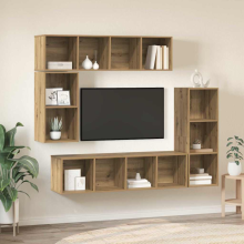 vidaXL TV Cabinet Set Wall-mounted 4 pcs Artisan Oak Engineered Wood