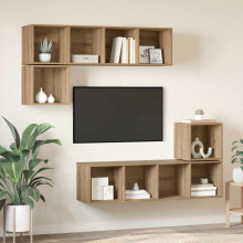 vidaXL TV Cabinet Set Wall-mounted 4 pcs Artisan Oak Engineered Wood