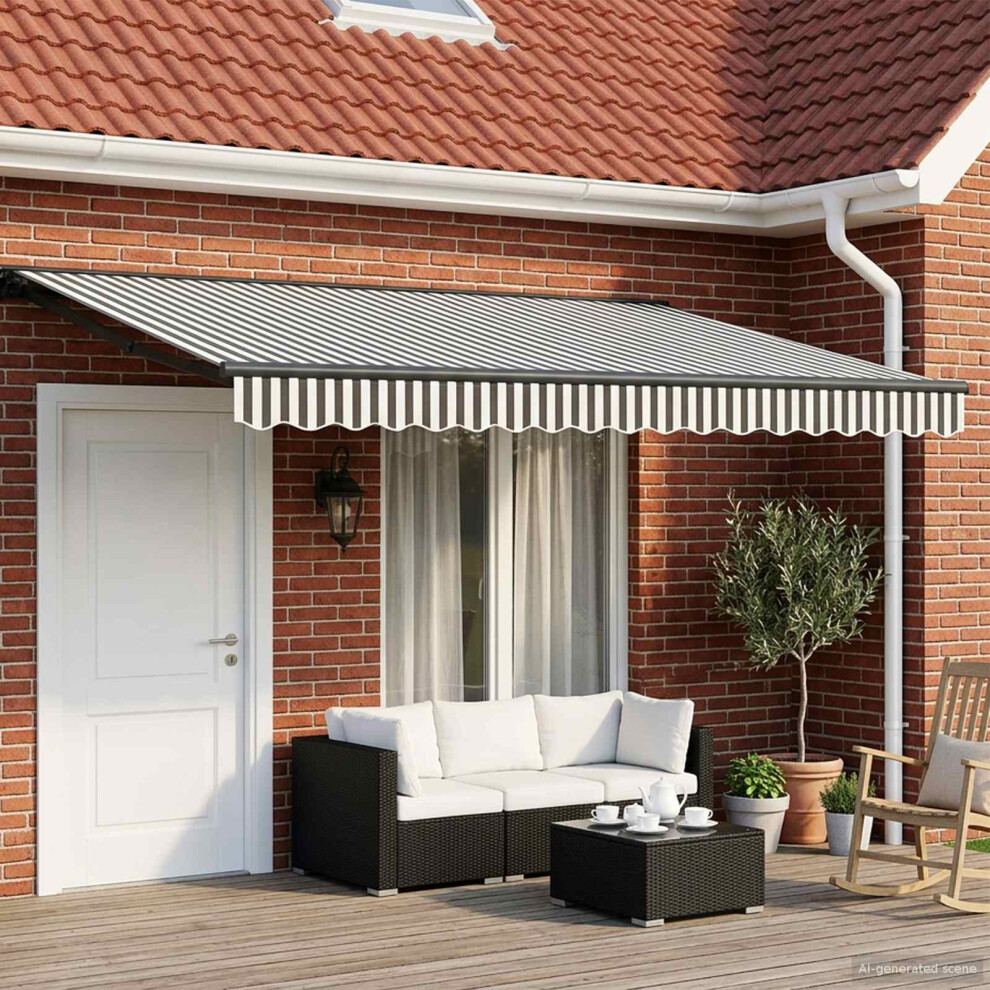 Vidaxl Anthracite And White 5 X 3.5 M Polyester With Pu Coating