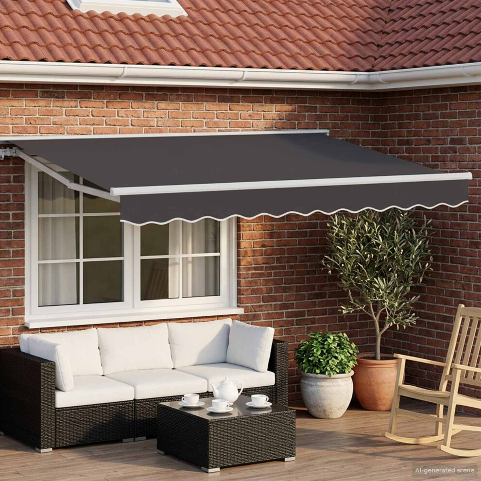 Vidaxl Electric Retractable Awning White And Anthracite 3 X 2.5 M