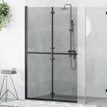 vidaXL Walk-In Duschwand Schwarz 120 x 6,5 x 190 cm