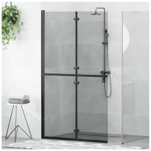 vidaXL Walk-In Duschwand Schwarz 110 x 6,5 x 190 cm