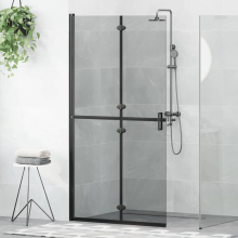 vidaXL Walk-In Duschwand Schwarz 100 x 6,5 x 190 cm