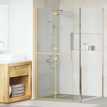 vidaXL Walk-In Duschwand Gold 90 x 6,5 x 190 cm