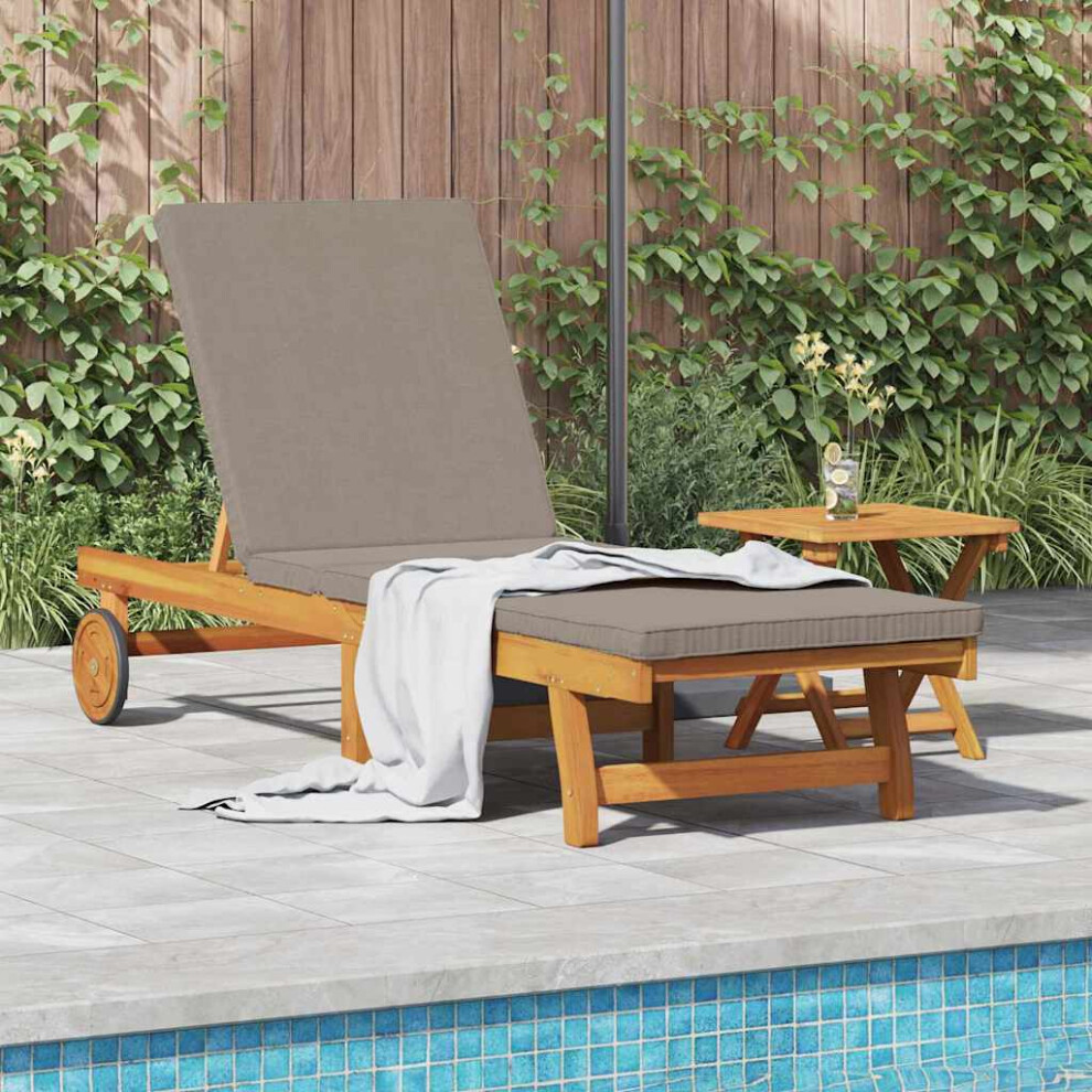 Vidaxl Sun Lounger Reclining 1-Person 2 Pcs Brown Solid Acacia Wood