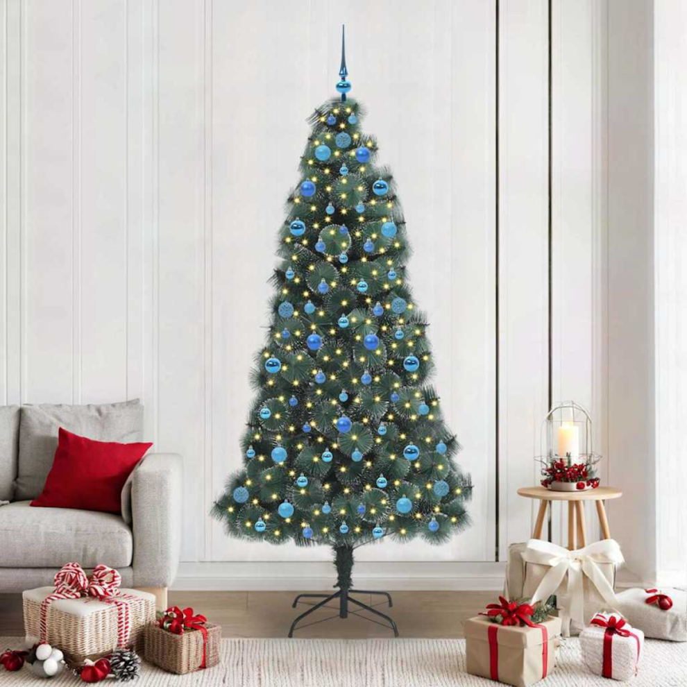 Vidaxl Artificial Pre-Lit Christmas Tree With Ball Set Green 210 Cm