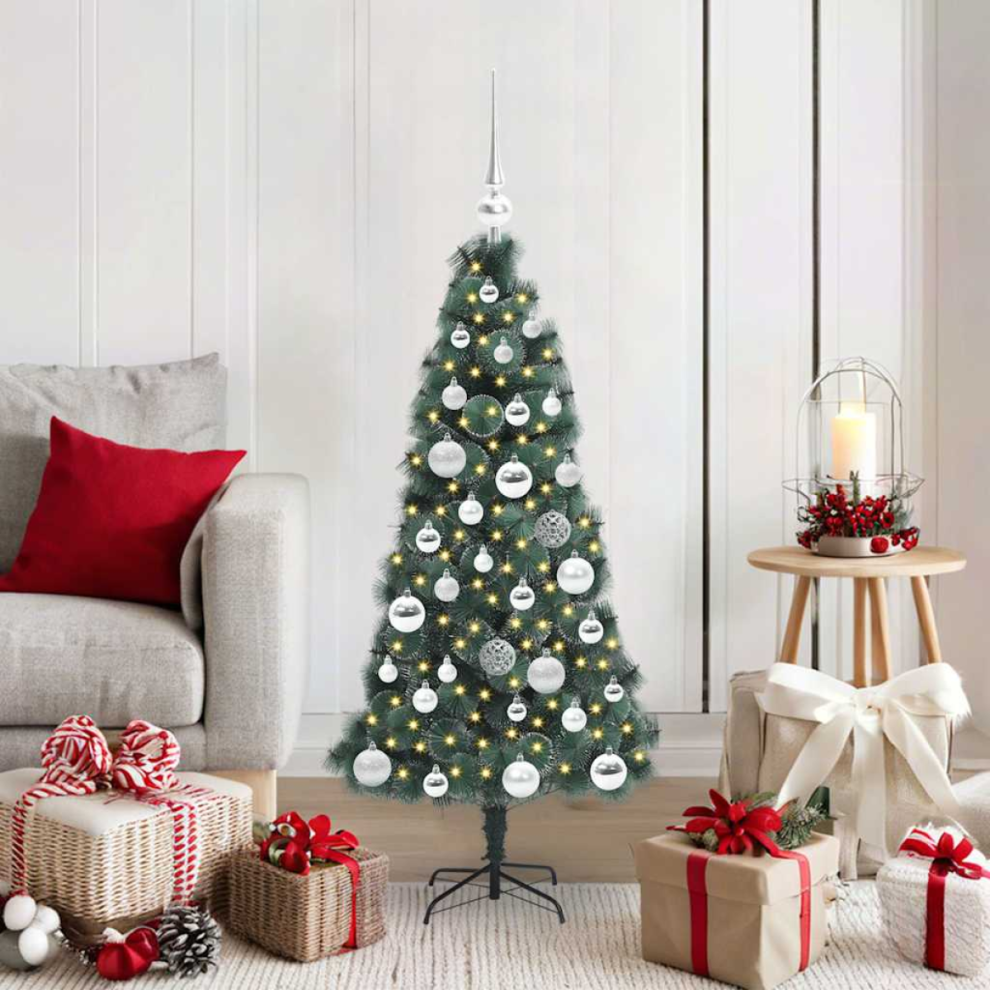 Vidaxl Artificial Pre-Lit Christmas Tree With Ball Set Green 120 Cm