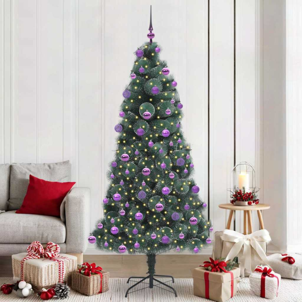 B&Q - Artificial Pre-Lit Christmas Tree With Ball Set Green 210 Cm - Image 3