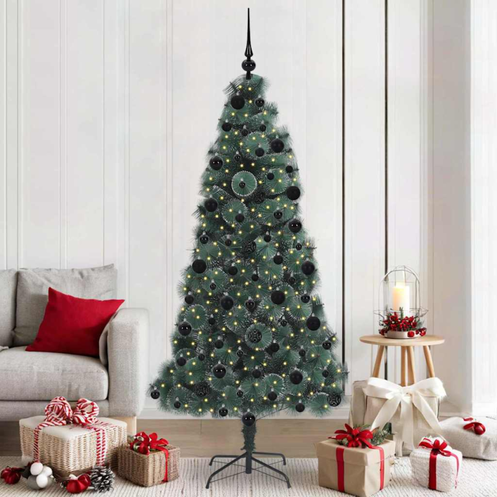 B&Q - Artificial Pre-Lit Christmas Tree With Ball Set Green 210 Cm - Image 3