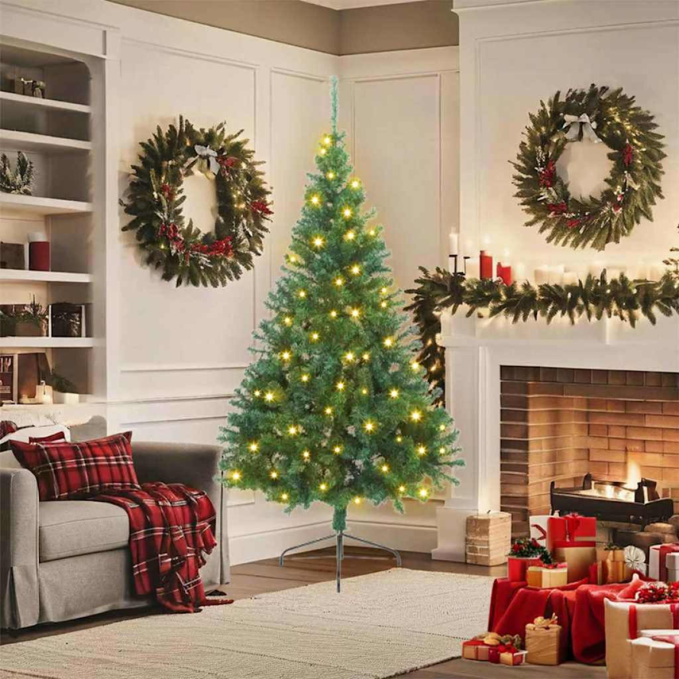 Vidaxl Artificial Pre-Lit Christmas Tree Green 180 Cm Pvc