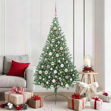 vidaXL Künstlicher vorbeleuchteter Weihnachtsbaum Grün 180 cm PVC