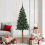 VidaXL vidaXL Slim Christmas Tree Green 180 cm PVC and Solid Pine wood 1