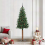 VidaXL vidaXL Slim Christmas Tree Green 210 cm PVC and Solid Pine wood 1