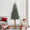 VidaXL vidaXL Slim Christmas Tree Green 210 cm PVC and Solid Pine wood 1
