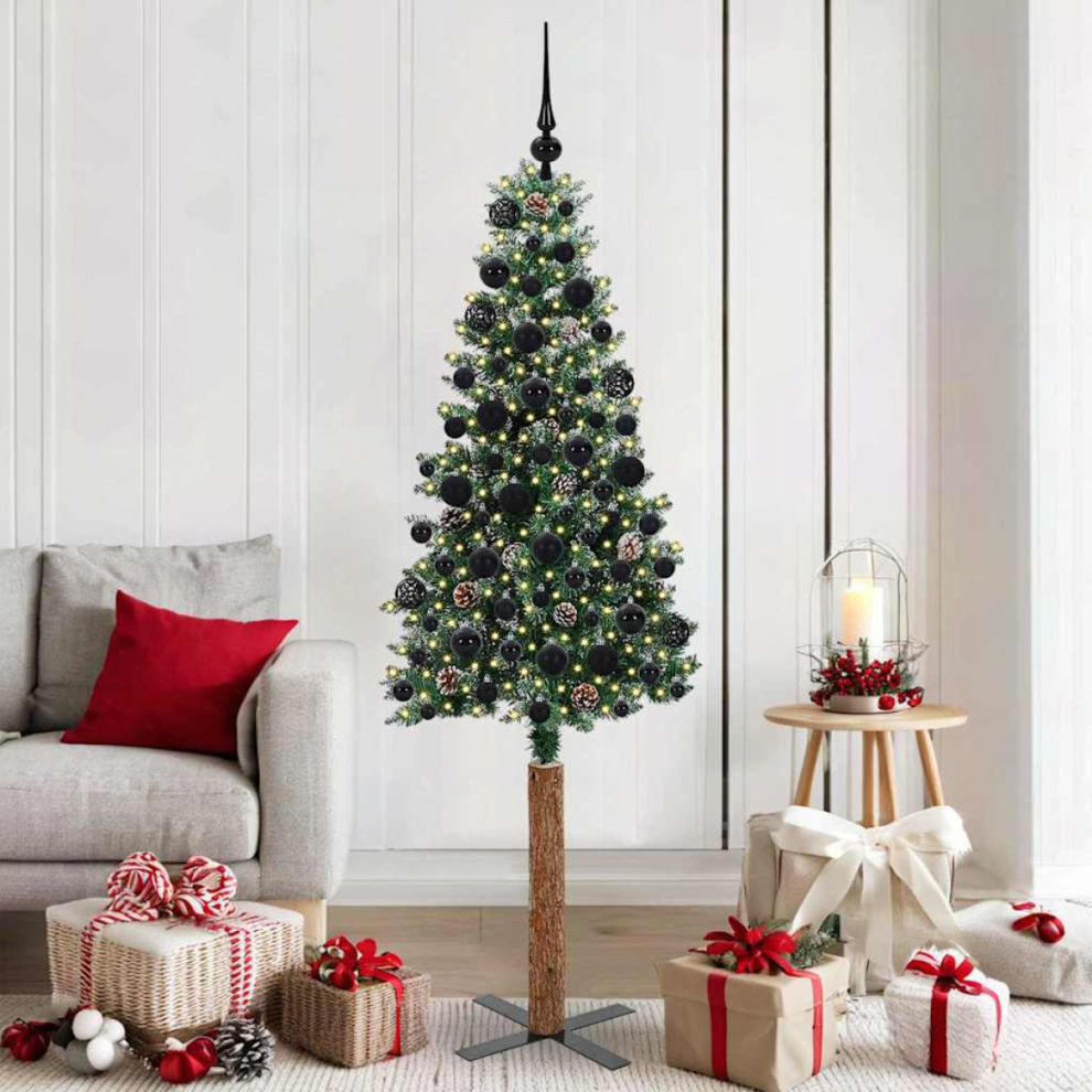 B&Q - Slim Christmas Tree Green 180 Cm Pvc And Solid Pine Wood - Image 3