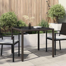 vidaXL Garden Table Brown 90 x 90 x 75 cm Poly Rattan