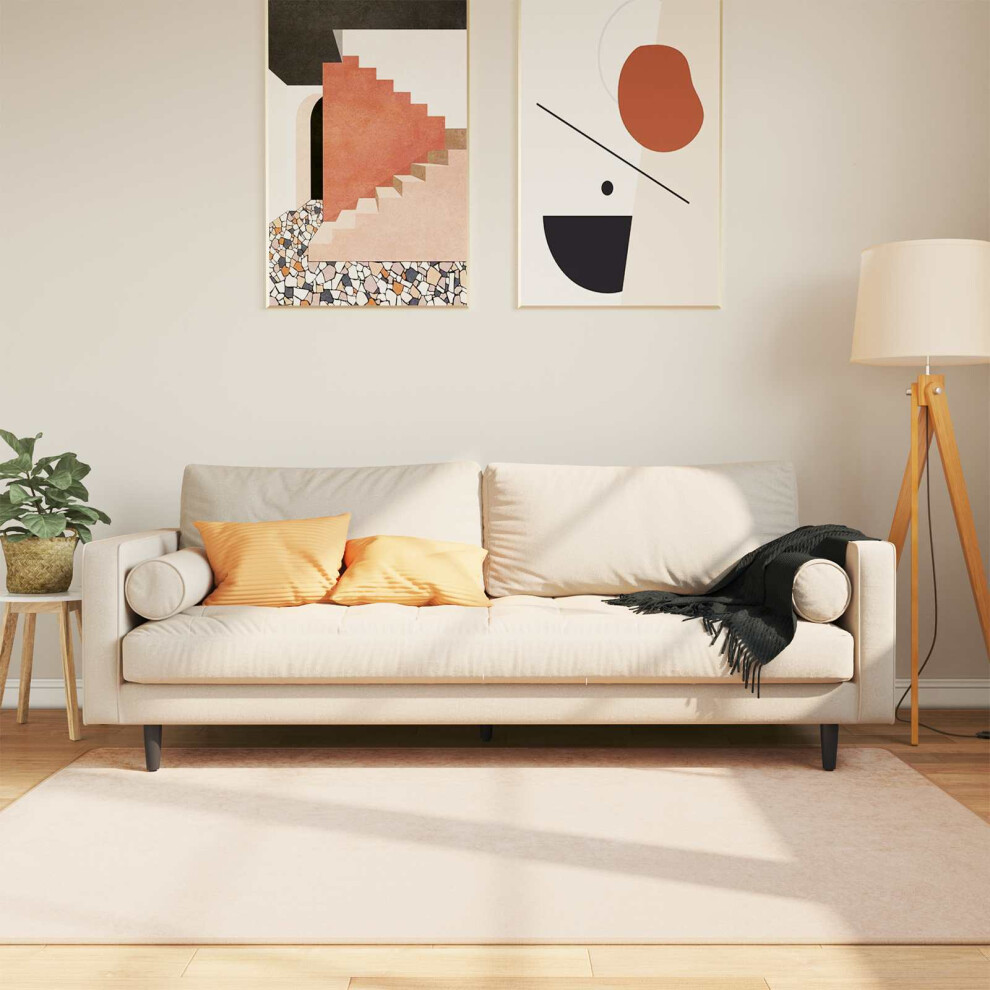 Vidaxl Rug Runner Marsa 120 X 170 Cm Polyester And Pvc Cream