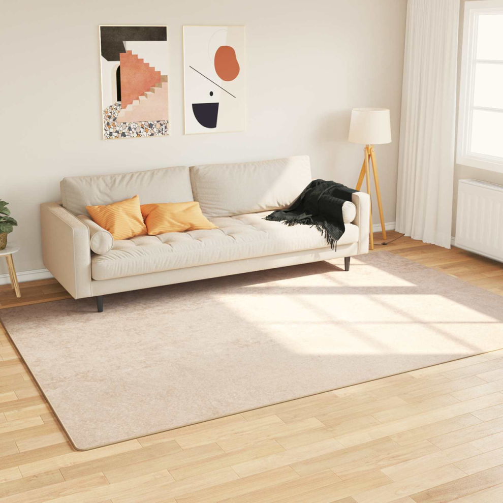 Vidaxl Rug Runner Marsa 150 X 230 Cm Polyester And Pvc Cream