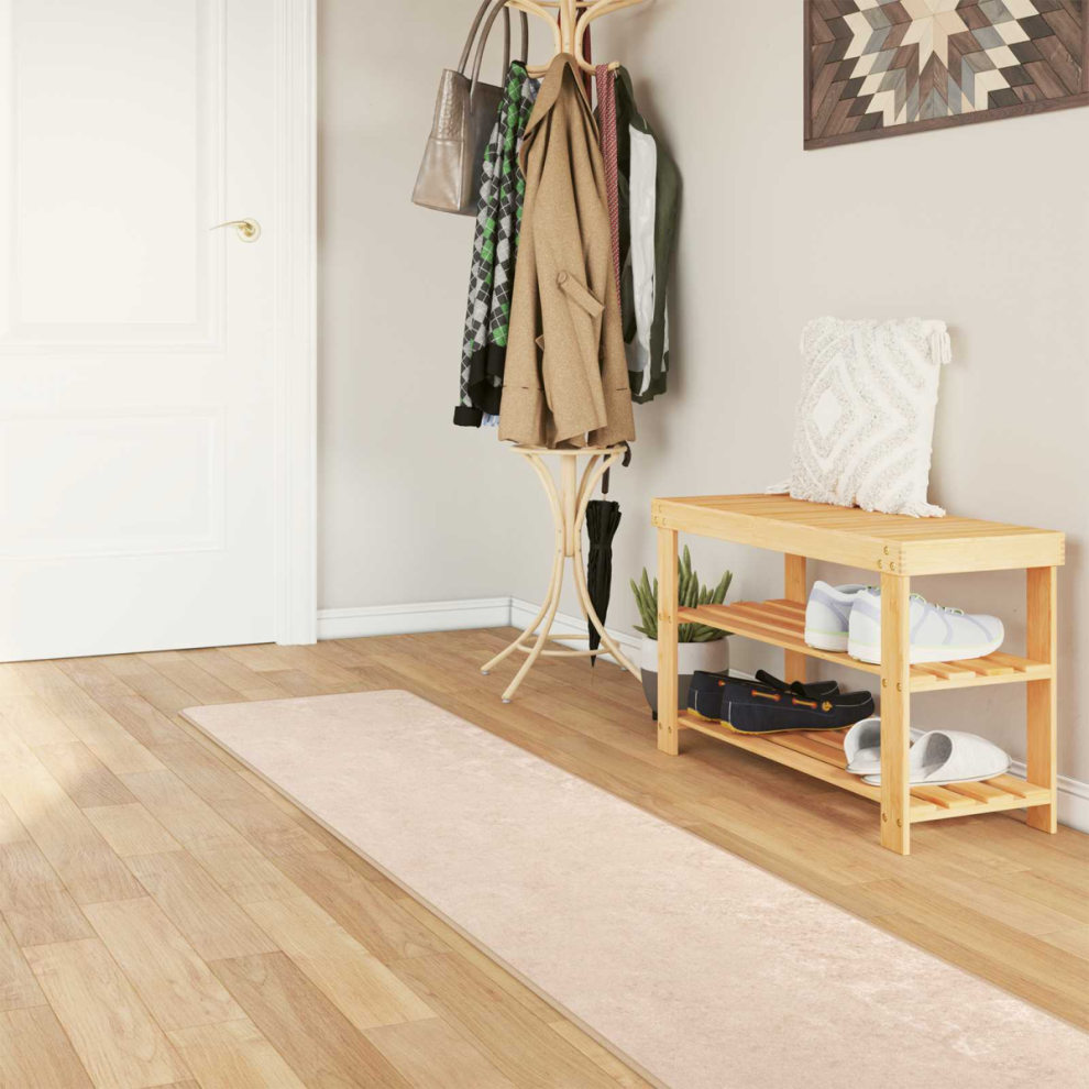 Vidaxl Rug Runner Marsa 50 X 350 Cm Polyester And Pvc Cream