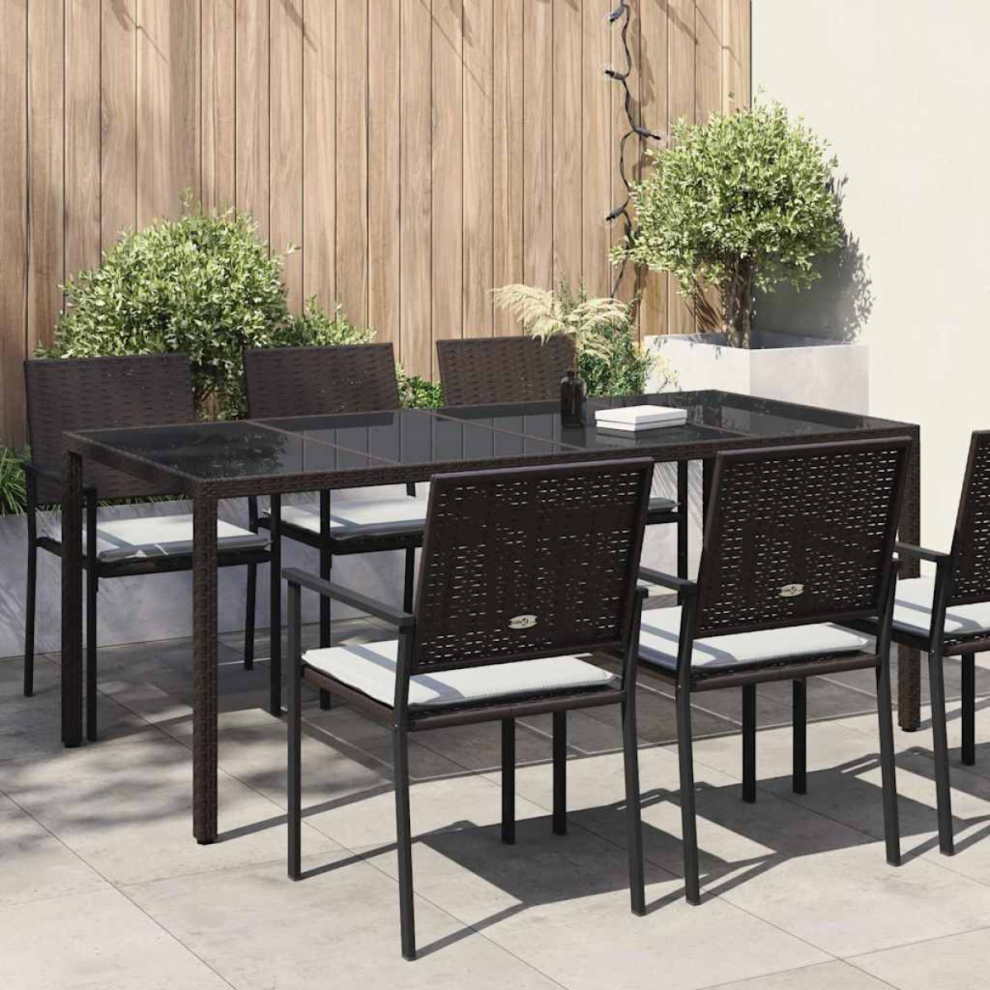 Vidaxl Garden Table Brown 190 X 90 X 75 Cm Poly Rattan