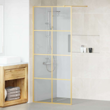 vidaXL Walk-in Duschwand Gold 90 x 195 cm Gehärtetes Glas