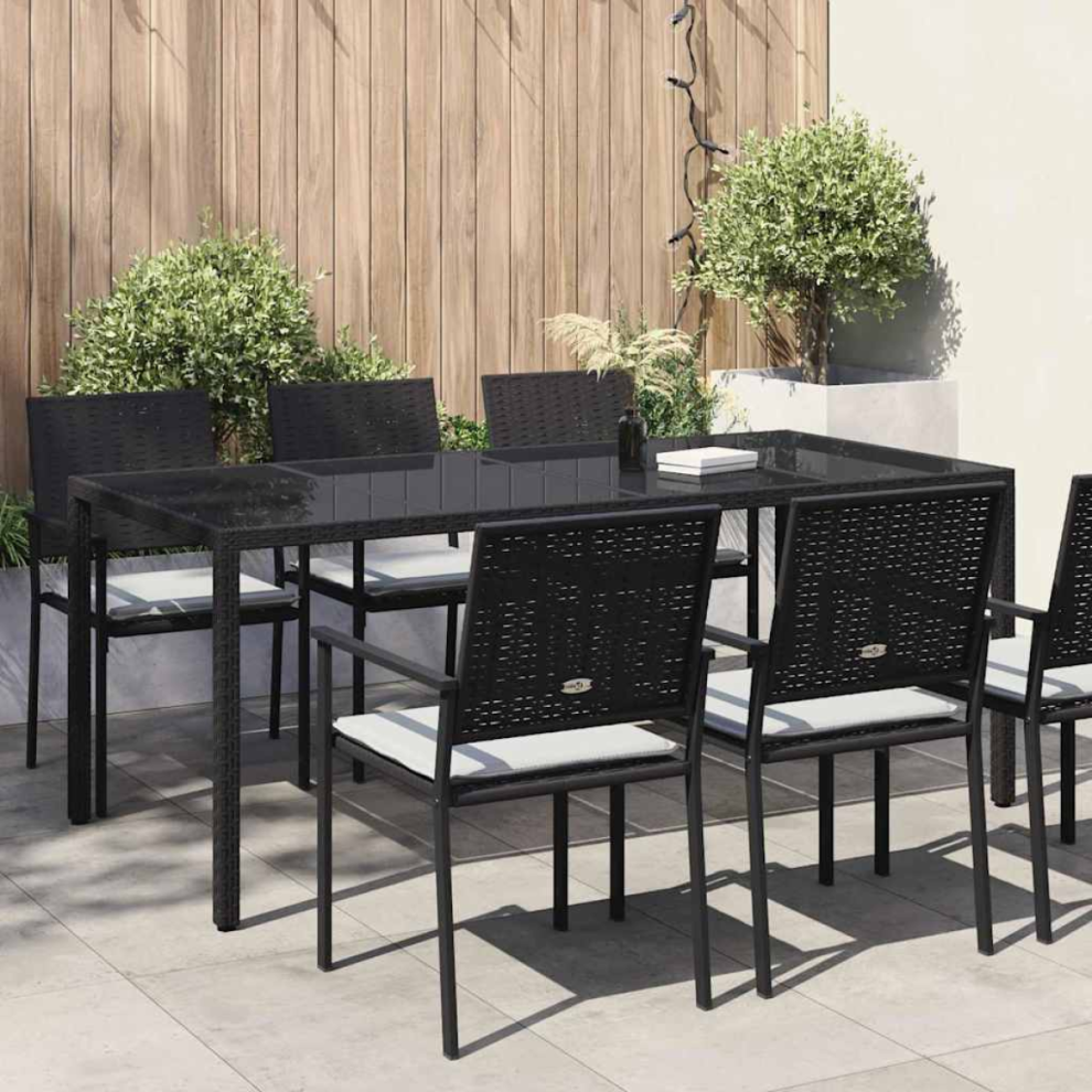 Vidaxl Garden Table Black 190 X 90 X 75 Cm Poly Rattan