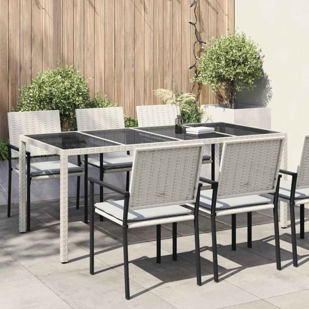 Vidaxl Garden Table White 190 X 90 X 75 Cm Poly Rattan