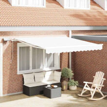 vidaXL Ausziehbare Markise Weiß 300 x 250 cm Stoff und Aluminium