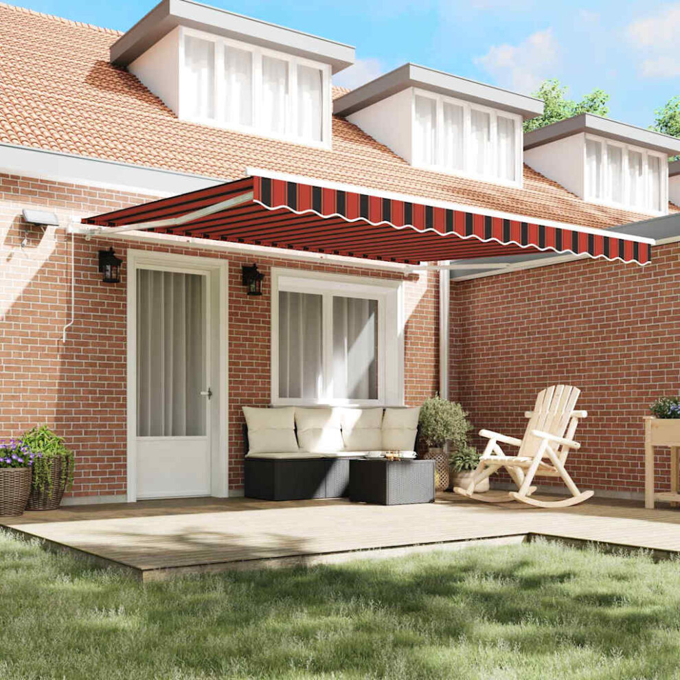 Vidaxl Retractable Awning Manual And 400 X 300 Cm Orange/Brown