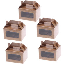 5kpl Box Mini Cake Box Simulaatio Jälkiruokalaatikot Miniatyyri kohtaustarvikkeet Mini House Rekvisiitta Nukkekoti