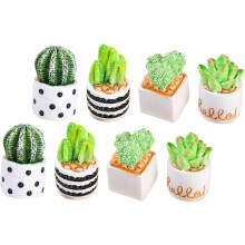 8 kpl Cactus Micro Landscape -huonekasvi Miniatyyri ruukkukaktuksen tekokasvit