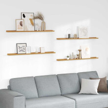 vidaXL Wall Shelf 4 pcs Beige 115 x 9 x 3 cm Engineered Wood