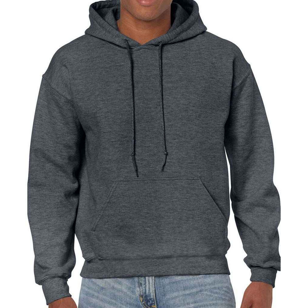 Gildan (S, Dark Heather) Unisex Adult Heavy Blend Hoodie Multicoloured