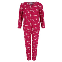 Elegant Emily Women's Plus Size Burgundy Floral Pyjama Set