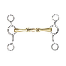 (6in, Brass) Shires Brass Double-Jointed Horse Tom Thumb Bit