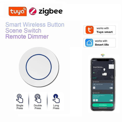 Tuya Zigbee Button Wireless Smart Scene Switch Intelligent Linkage Switch Automation Work with Smart Life
