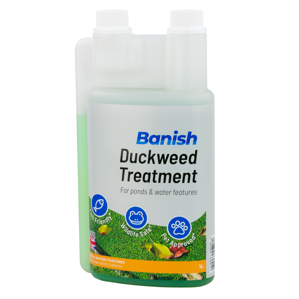Pisces (1L Duckweed Treatment) Banish Duckweed Pond Water Treatment Natural Algae Remover Weed Clear Clearer Pet Wildlife Safe Green