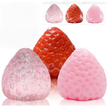 3 Pack Big Taba Squishies Strawberry, Cute Strawberry Squeeze Toys, Upgraded Fruit Stress Relief Toys