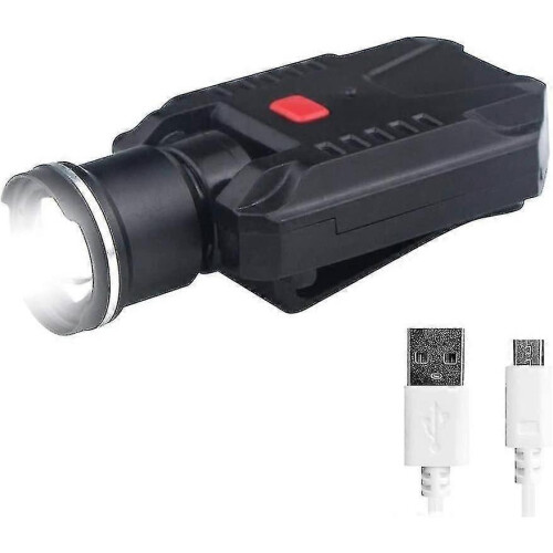 Clip-on cap light, USB rechargeable LED cap light, clip-on design spotlight