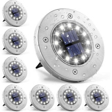 Luz solar exterior de 12 LED, 8 unidades, luces solares blancas para suelo, furgoneta