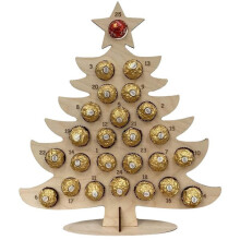 Soporte de madera para bombones de chocolate con azúcar Calendario de Adviento creativo