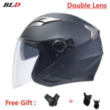 Κράνος Μοτοσικλέτας (xLMATTE BLACK)BLD Νέο Ανοιχτό Πρόσωπο 3/4 Ρετρό Vintage M
