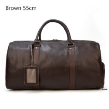 (Braun (55 cm)) Reisetasche aus echtem Leder für Herren, Modell Dide