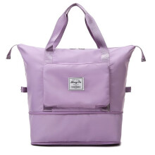 (lila) Faltbare Reisetasche mit Nass-/Trockentrennung