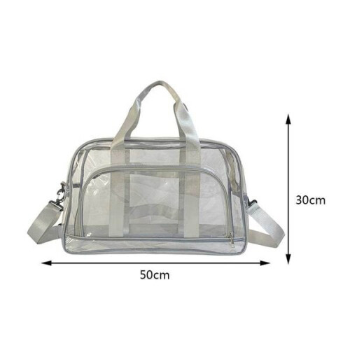 (Hellgrau) Transparente PVC-Reisetasche für Damen