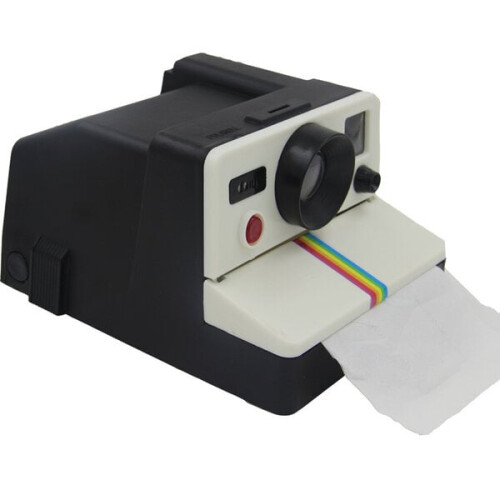Toilettenpapierhalter im Kamera-Design mit Ablage