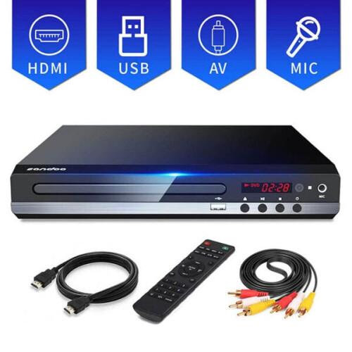 Lecteur multimédia, lecteur DVD multizone, 1080p avec télécommande
