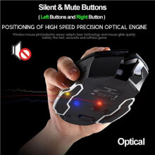 Mouse sem fio para computador, mouse para jogos, silencioso, recarregável e ergonômico.
